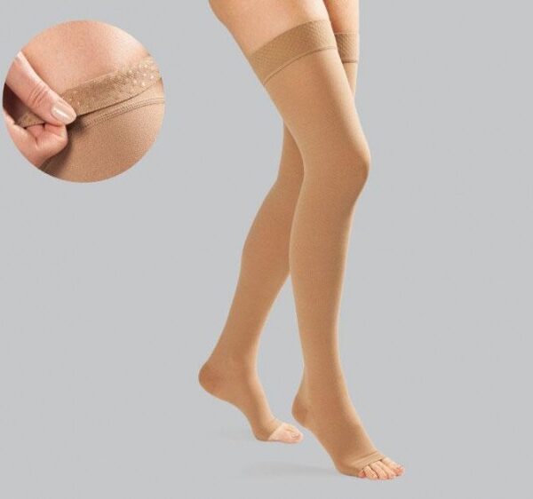 6335 КОМПРЕСИВНИ ЧОРАПИ ДО БЕДРОТО С ОТВОРЕНИ ПРЪСТИ, КЛАС II 22-33 mmHg